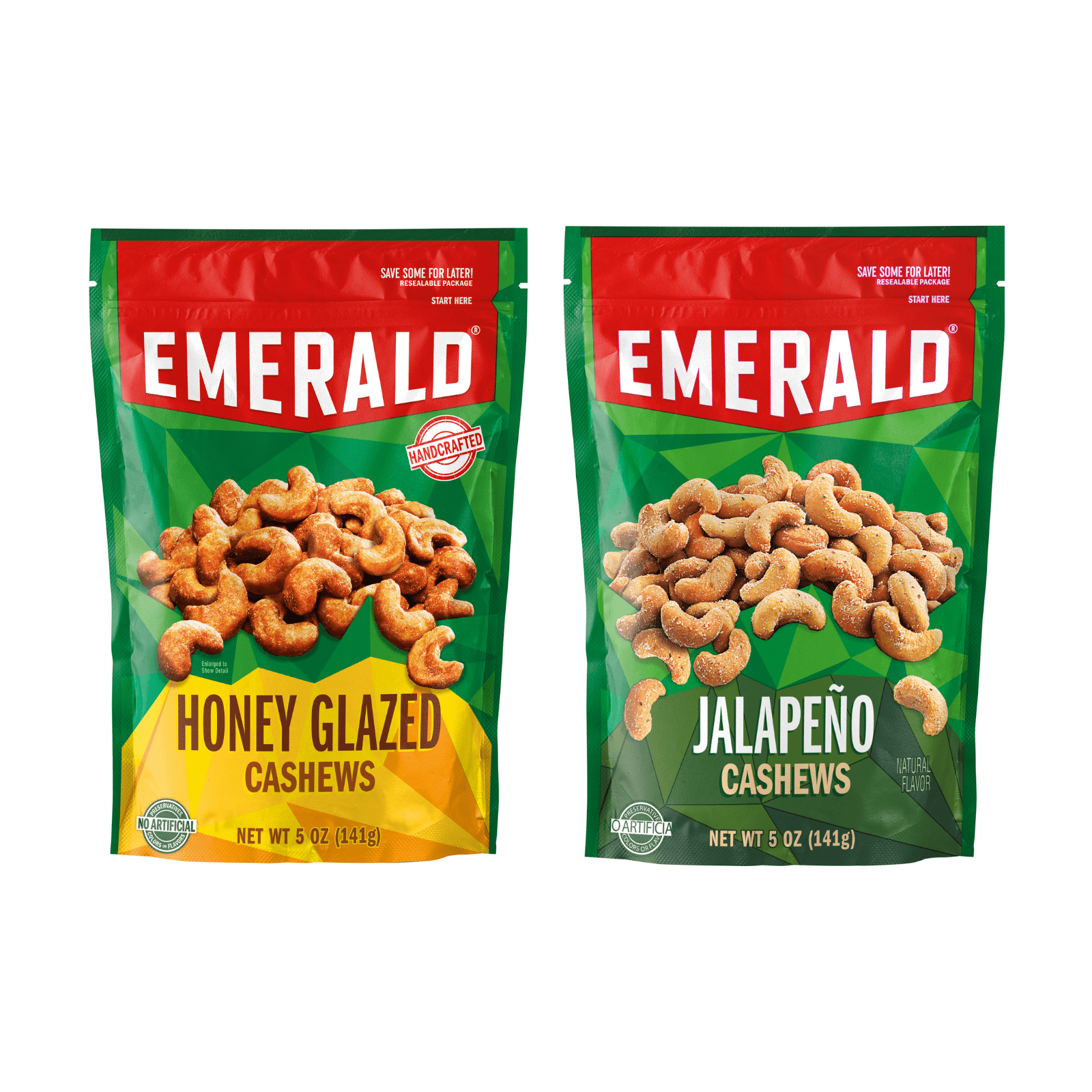 Emerald Nuts Honey Glazed & Jalapeno Flavored Cashews, 5.5 oz