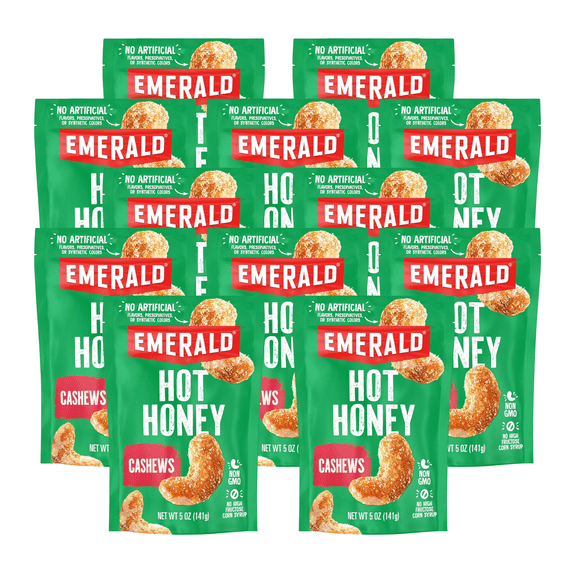 Emerald Nuts Hot Honey Cashew, 5 oz (Pack of 12)