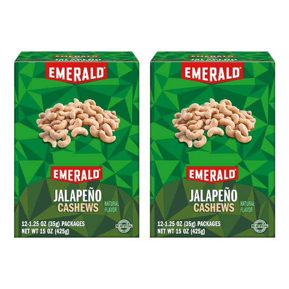 Emerald Nuts, Jalapeo Cashews, 12 ct, 15 oz Box (Pack of 2)