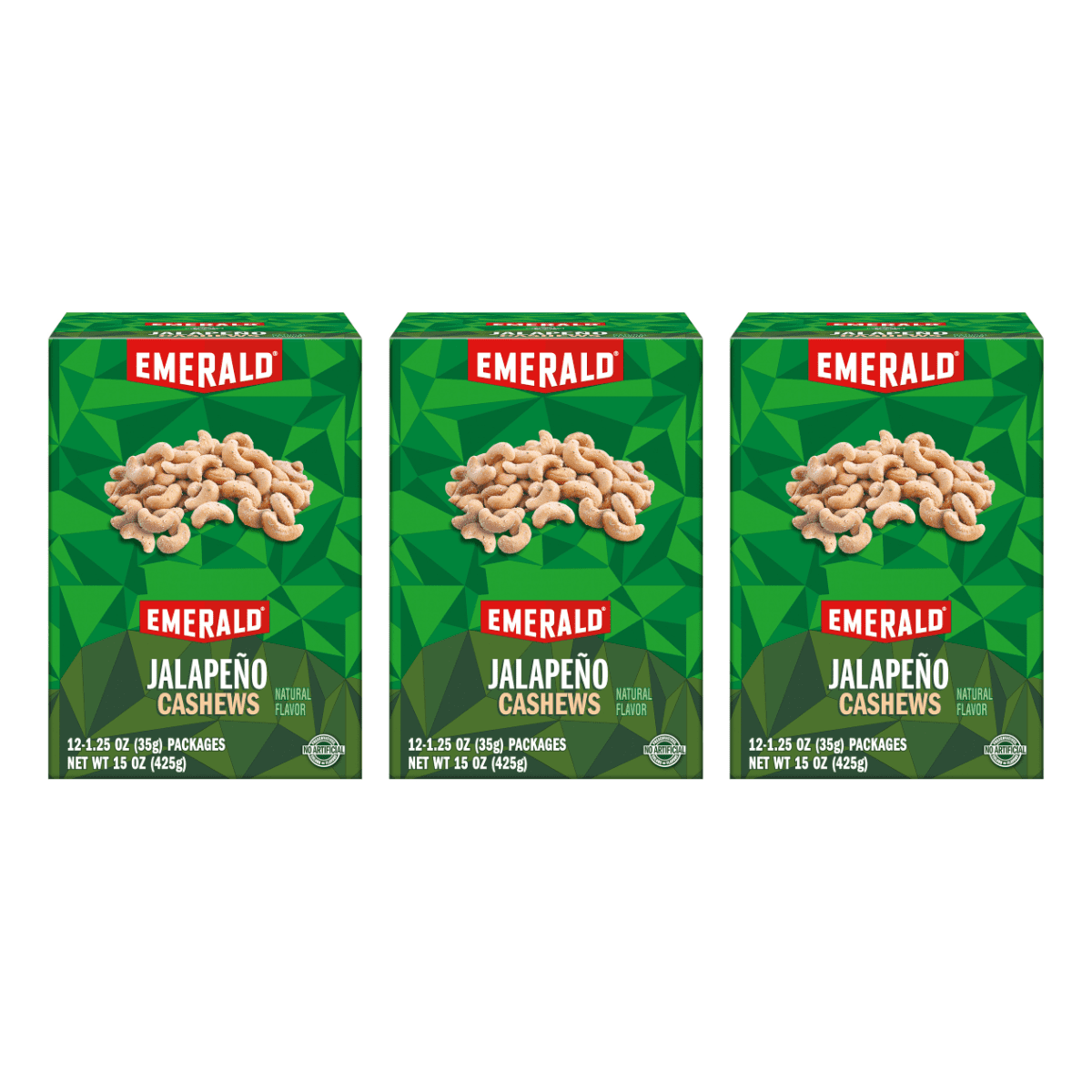 Emerald Nuts, Jalapeño Cashews, 12 ct, 15 oz Box (Pack of 3) - Walmart.com