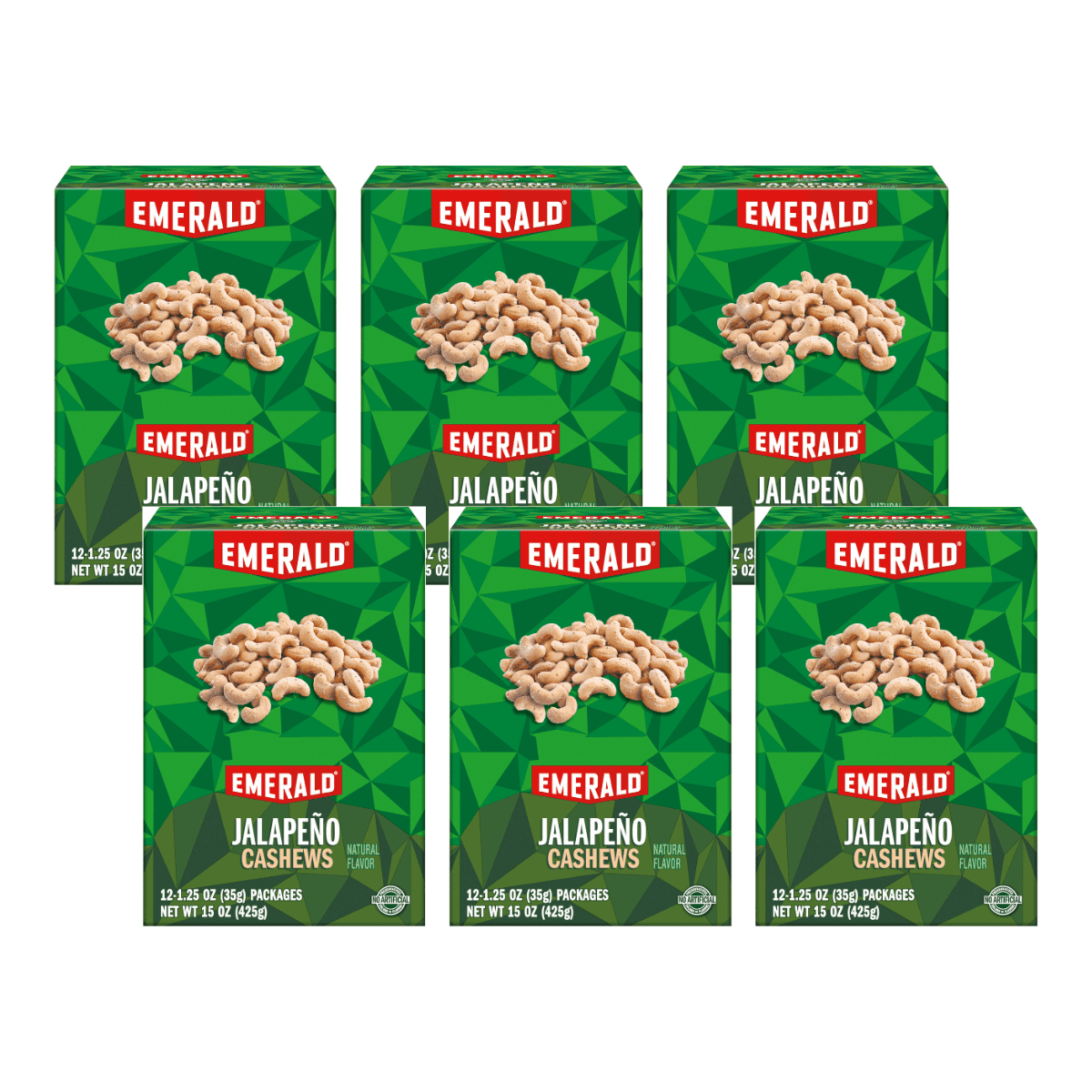 Emerald Nuts, Jalapeño Cashews, 12 ct, 15 oz Box (Pack of 6) - Walmart.com
