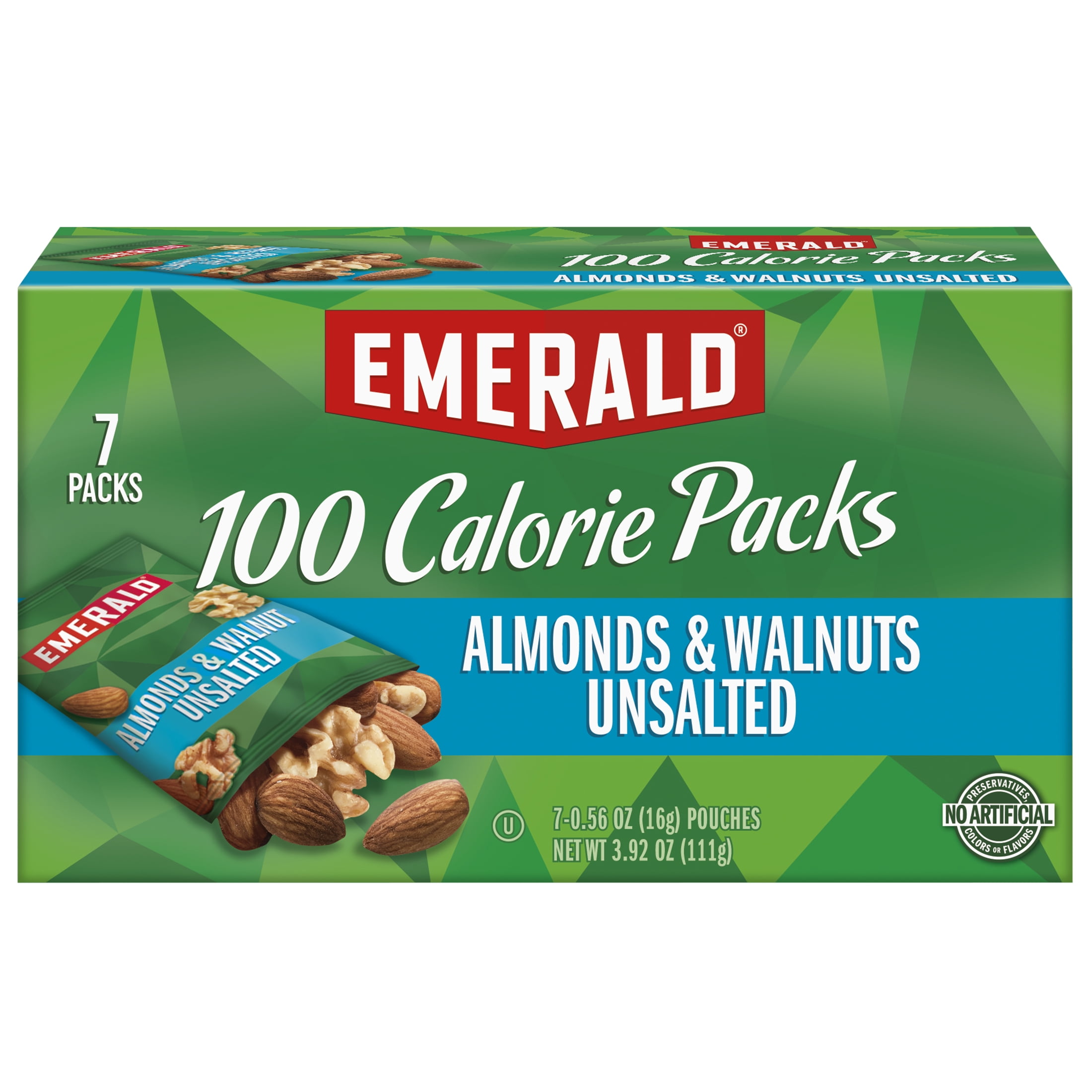 Emerald Nuts, Natural Walnuts & Almonds, 100 Calorie Packs, 7 Ct, 3.92