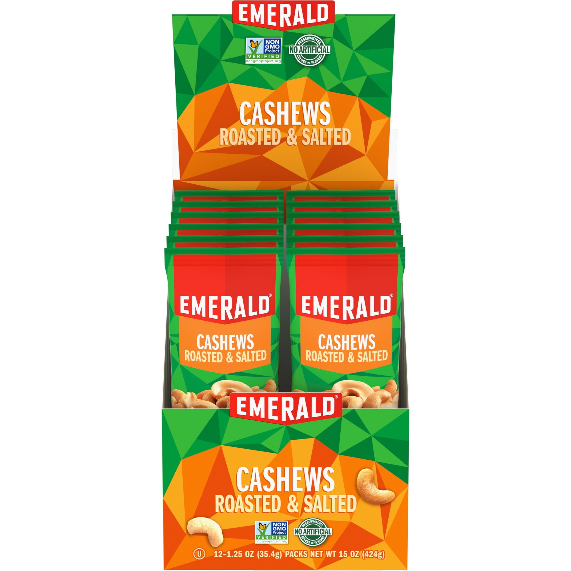 Emerald, Roasted and Salted Cashews, 12 Ct Box, Salty Crunchy Snack ...