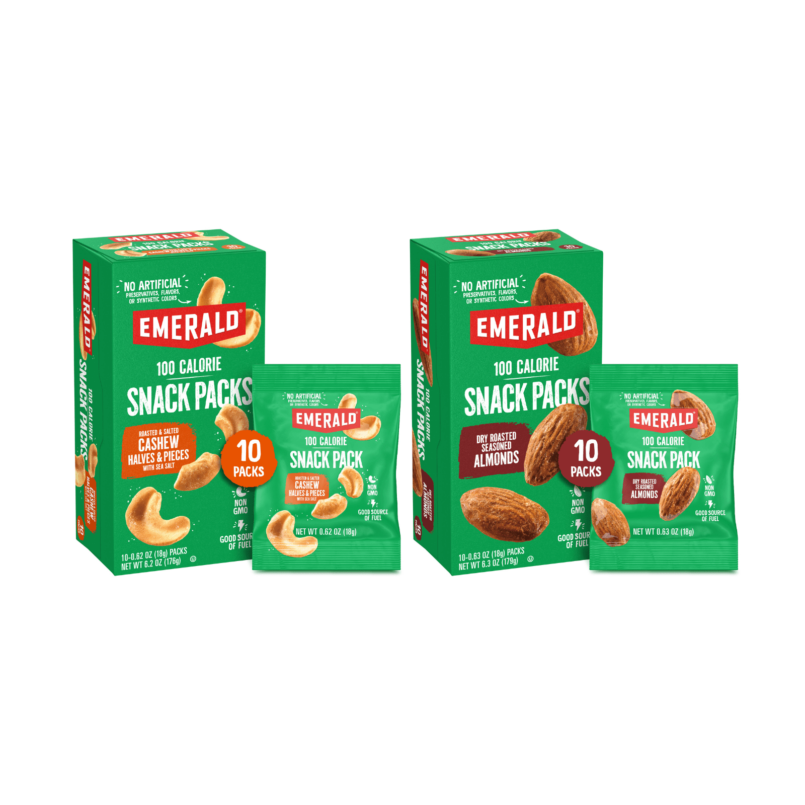 Emerald Nuts Roasted and Salted Cashews and Walnuts & Dry Roasted ...