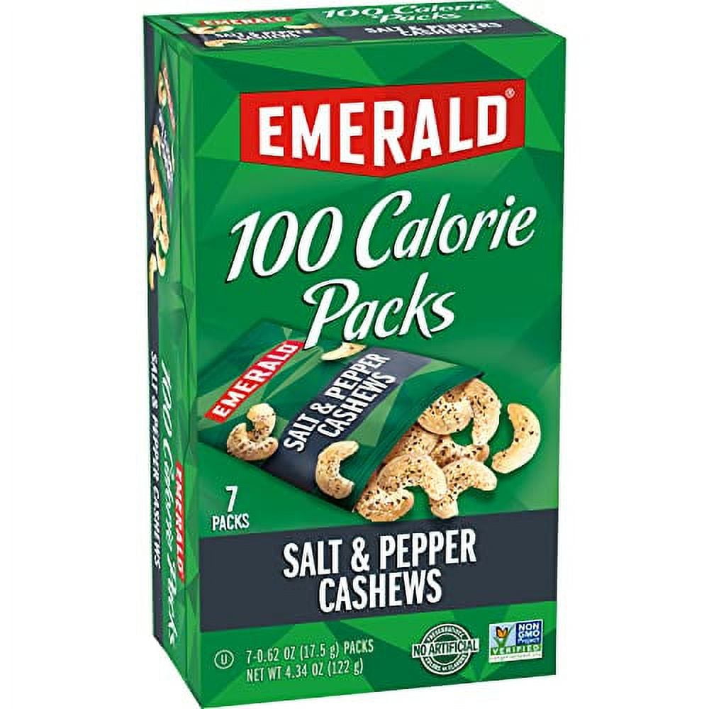 Emerald Nuts, Salt .,. & Pepper Cashews, .,. 100 Calorie Packs, .,. 7 Count, 4.34 .,. Oz