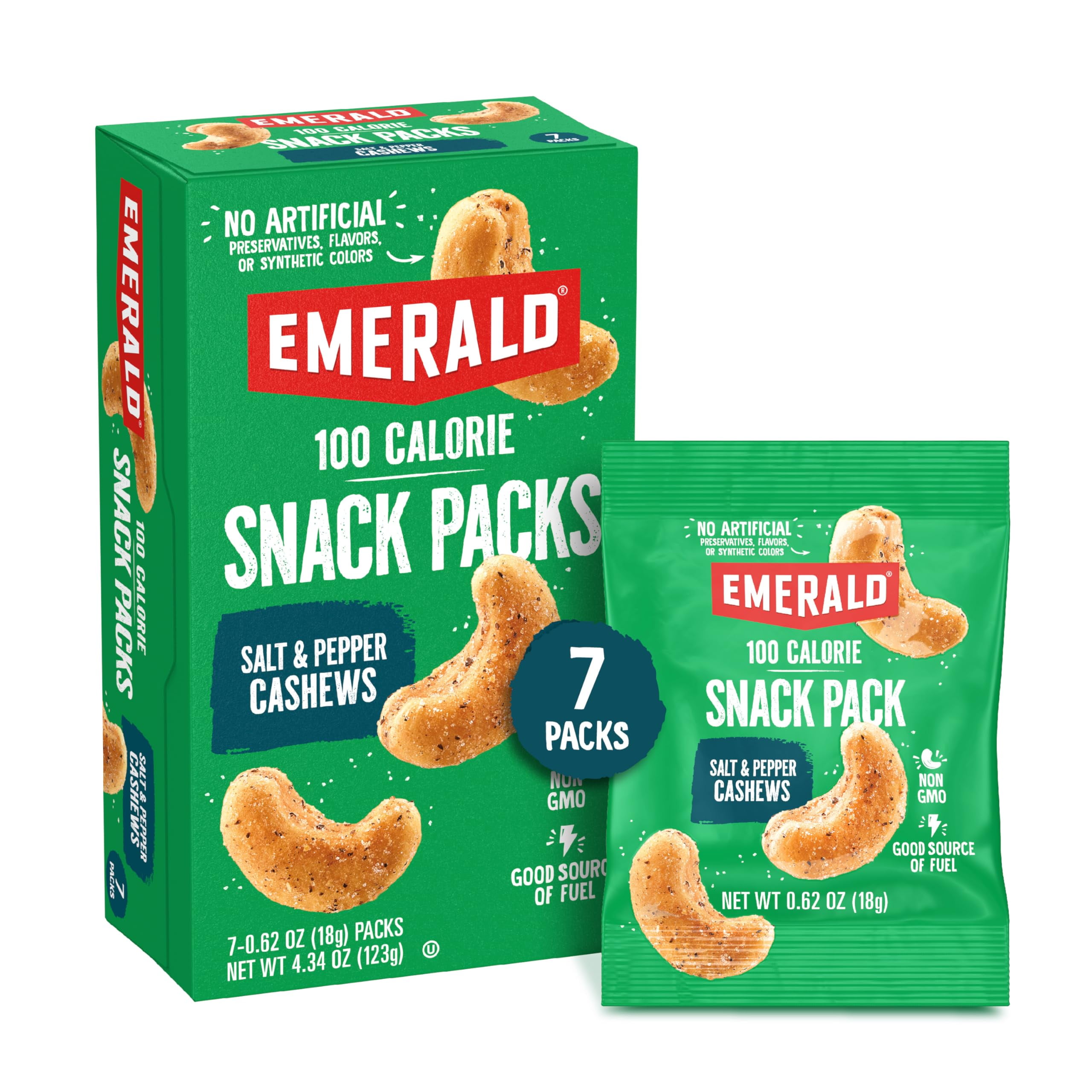 Emerald Nuts Salt and VTF5 Pepper Seasoned Cashews 7ct (1-Pack), 100 ...