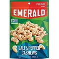 thumbnail image 1 of Emerald Nuts, Salt and AIF4&nbsp;Pepper Cashews, Stand Up Resealable Bag, 5 Ounce (Pack of 6), 1 of 3