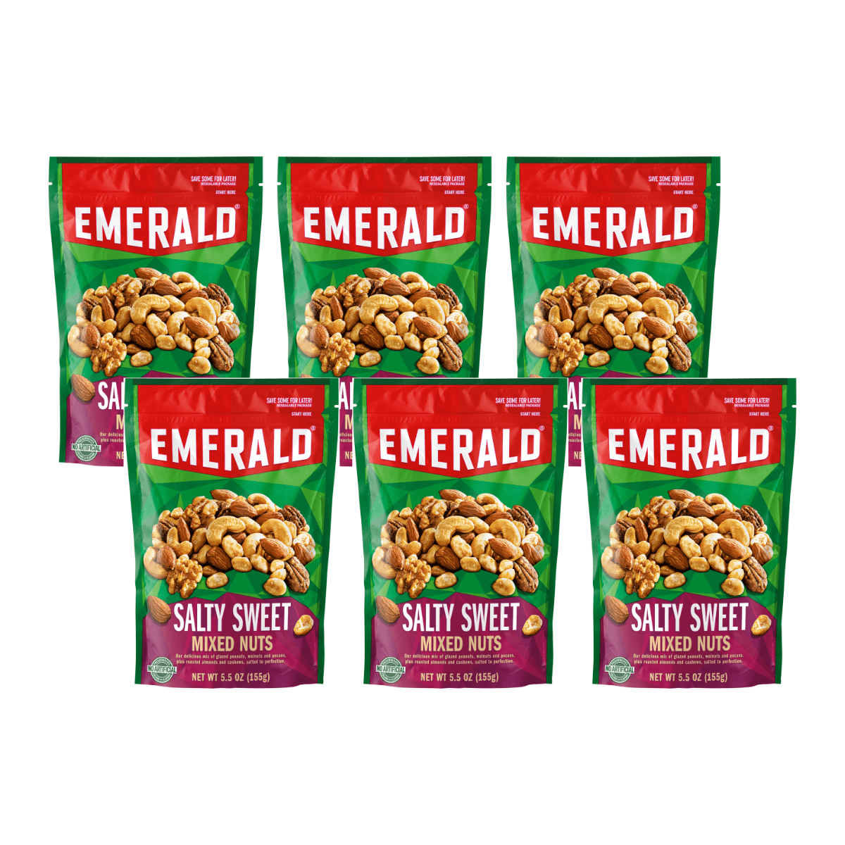Emerald Nuts Salty Sweet Mixed Nuts, Features Kettle Glazed Peanuts ...