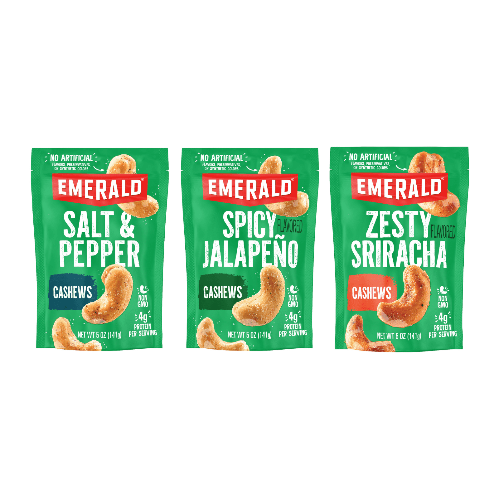Emerald Nuts Dill Pickle & Jalapeno Flavored Cashews, 5.5 oz