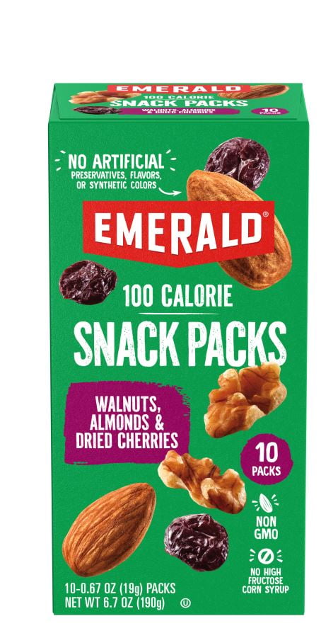 Emerald Nuts, Walnuts & Almonds with Dried Cherries, 100 Calorie Packs, 10 Ct, 6.7 oz
