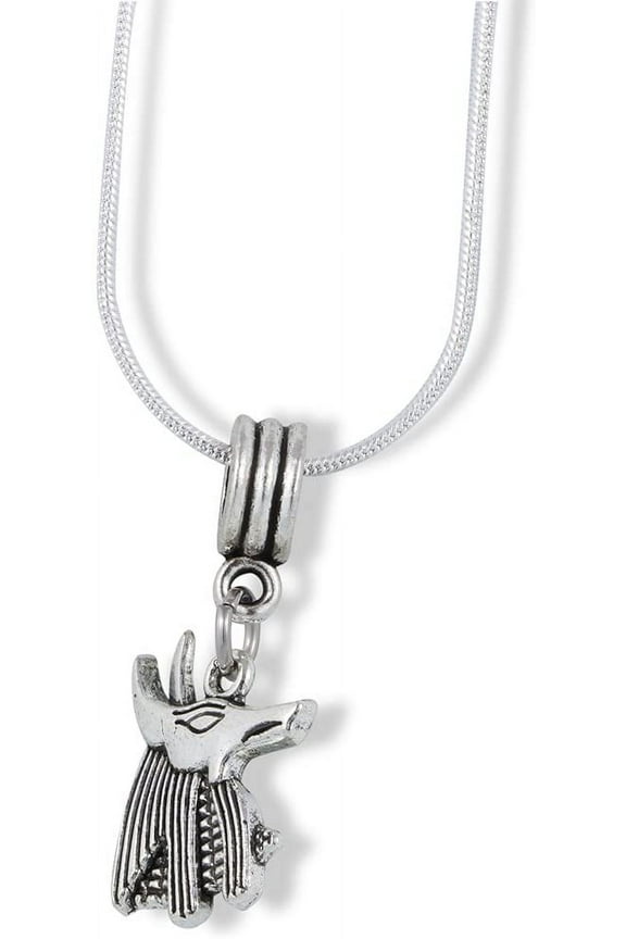 Anubis Dog Egyptian God Charm Snake Chain Necklace