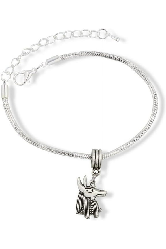Anubis Dog Egyptian God Snake Chain Charm Bracelet