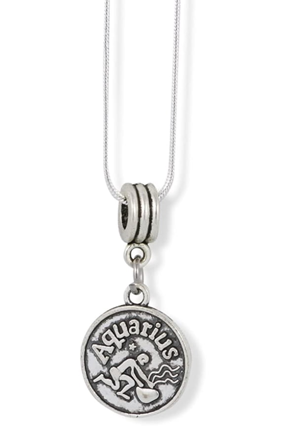 Emerald Park Jewelry Aquarius Charm Snake Chain Necklace
