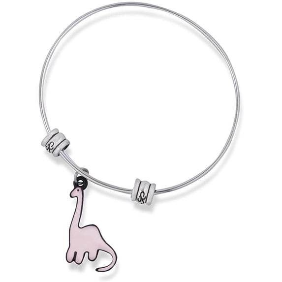 Brontosaurus Cartoonish Dinosaur Fancy Charm Bangle