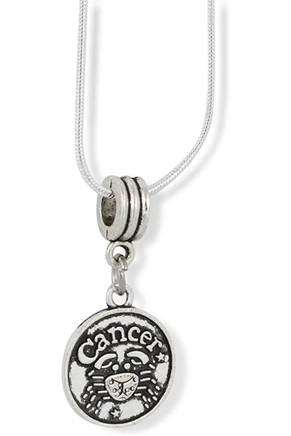 Cancer Charm Snake Chain Necklace