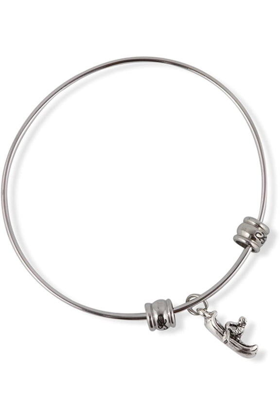 Canoe and Rower Adjustable Charm Bangle