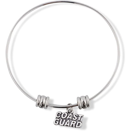 Emerald Park Jewelry Coast Guard Text Fancy Charm Bangle