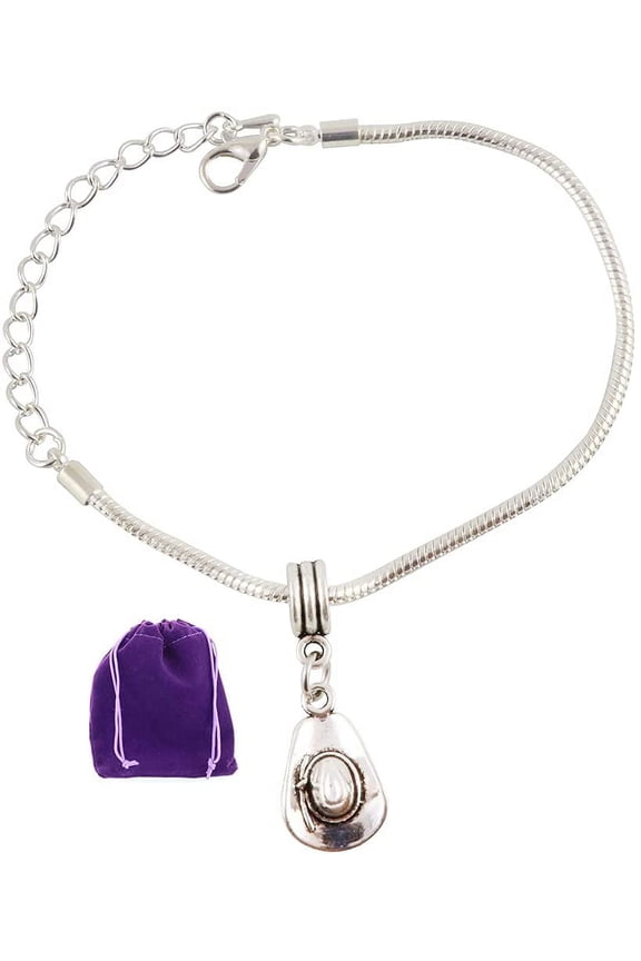 Cowboy Cowgirl Hat No Trim Snake Chain Charm Bracelet