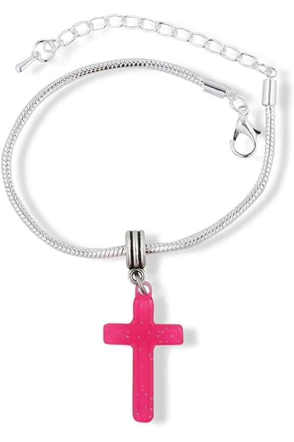 Cross Plastic Snake Chain Charm Bracelet