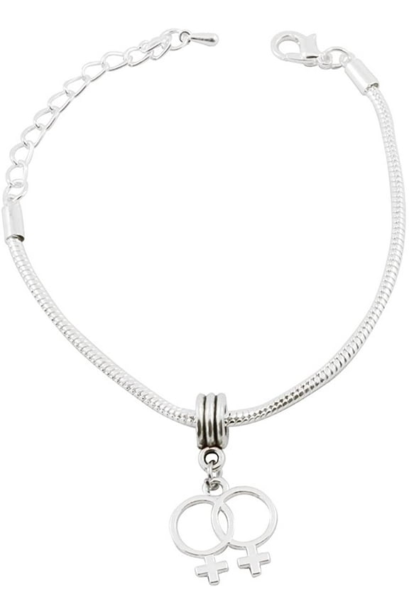 Female Pride Snake Chain Charm Bracelet