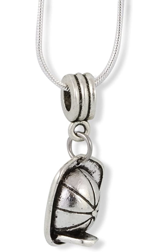 Fireman Helmet (with No 1 on Front) Charm Snake Chain Necklace