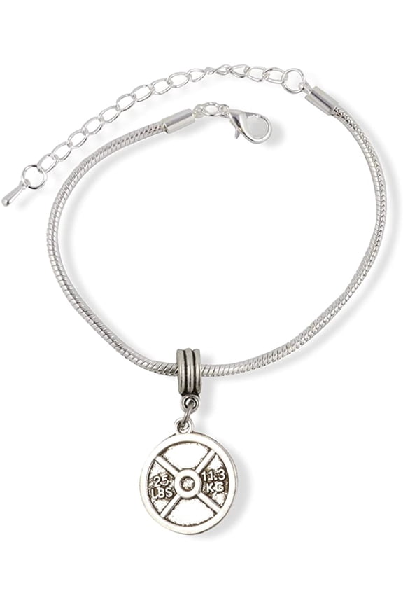 Fitlife Bracelet Dumbell | Stainless Steel Snake Chain Charm Bracelet