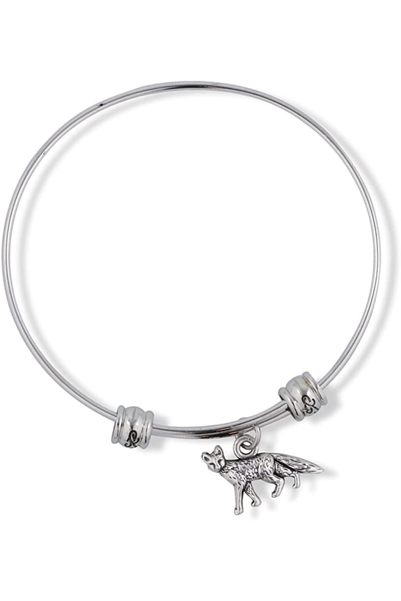 Fox Small One Sided Fancy Charm Bangle