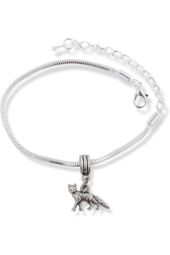 Fox Small One Sided Snake Chain Charm Bracelet