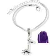 Emerald Park Jewelry Giraffe Gifts | Giraffe Stainless Steel Snake Chain Charm Bracelet