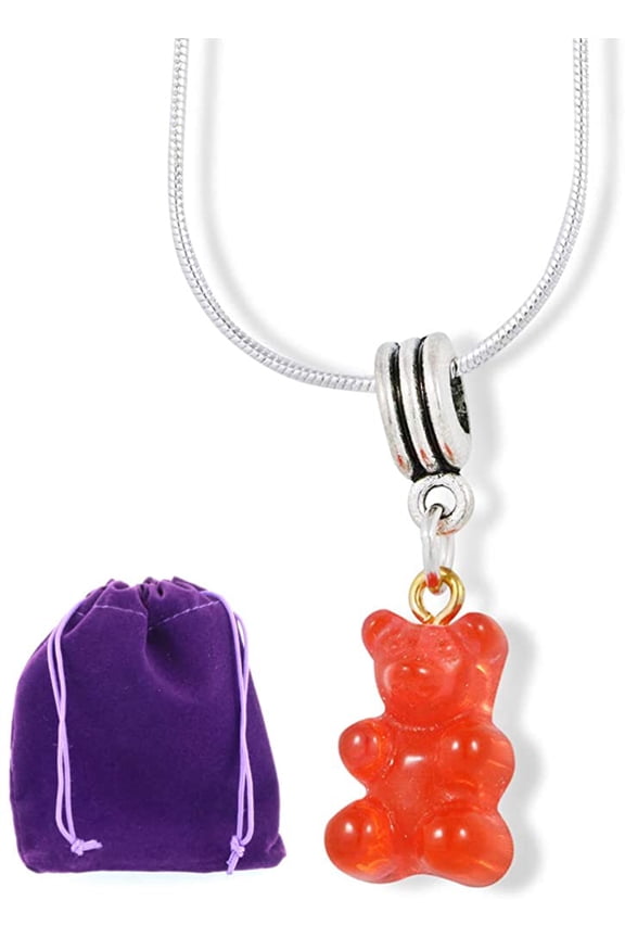 Gummy Bear Charm Snake Chain Necklace