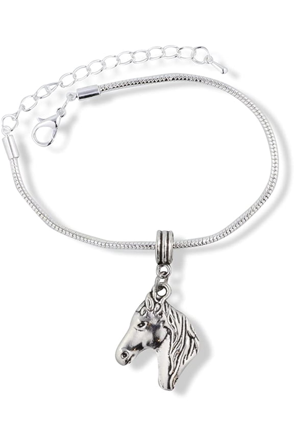 Horse Head Snake Chain Charm Bracelet