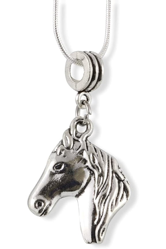 Horse Head Snake Chain Charm Necklace