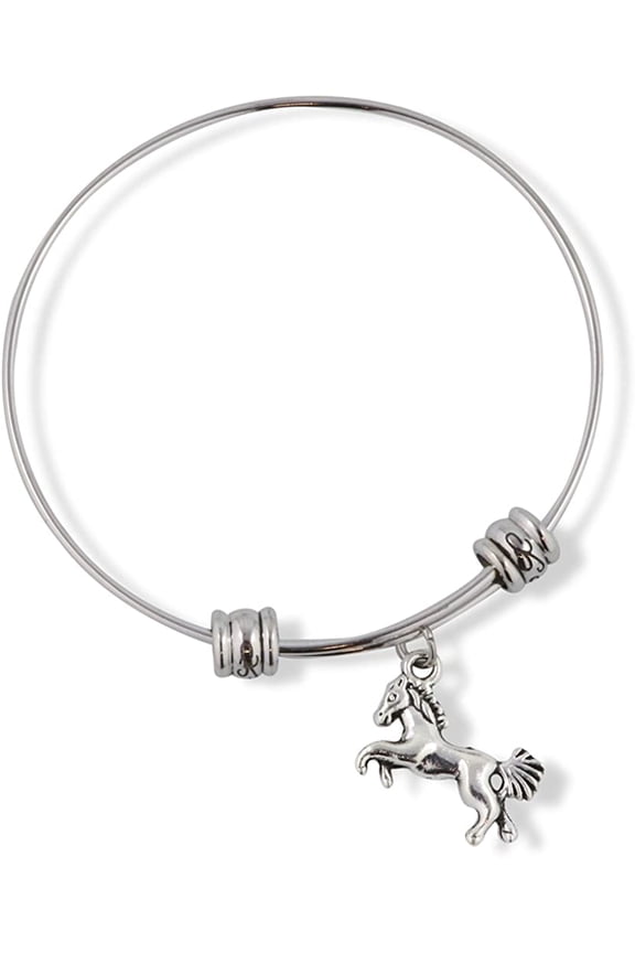 Horse on Hind Legs with Bushy Tail Fancy Charm Bangle