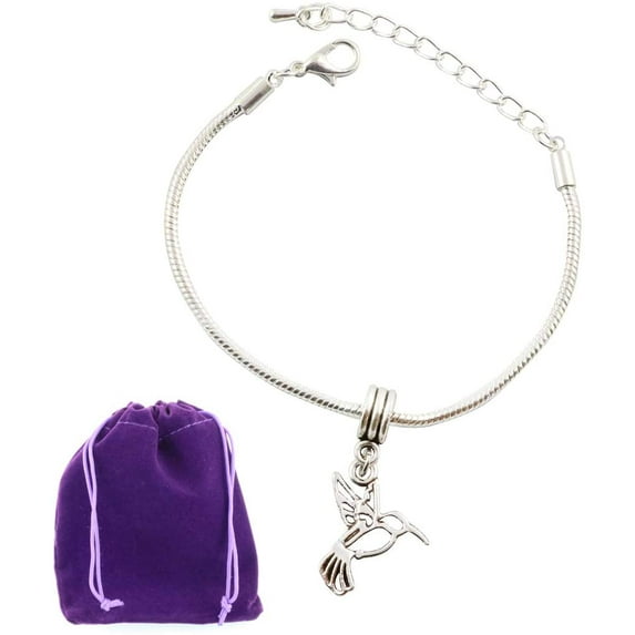 Hummingbird Bracelet | Geometric Snake Chain Charm Bracelet