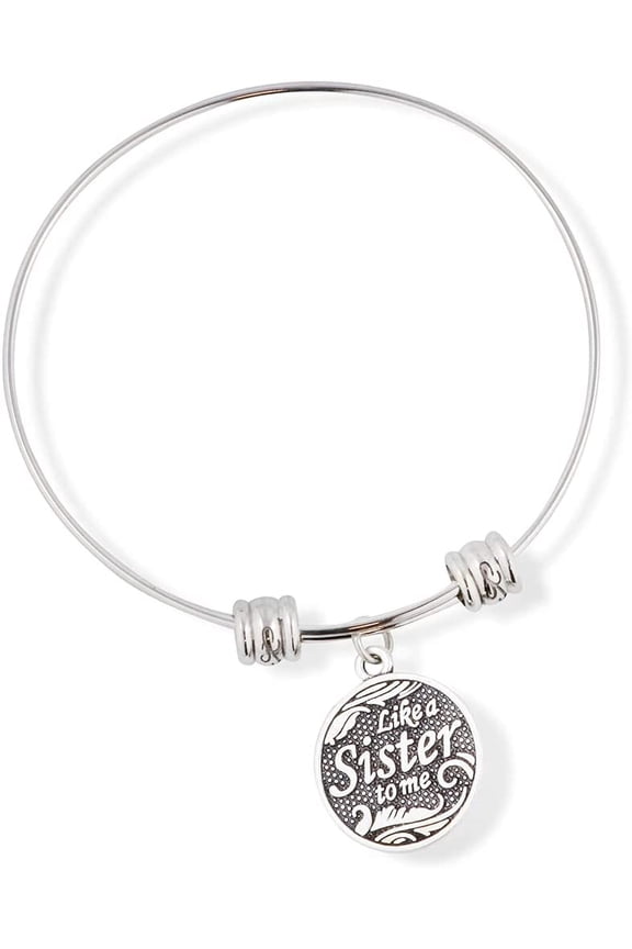 Like a Sister to Me Adjustable Charm Bangle