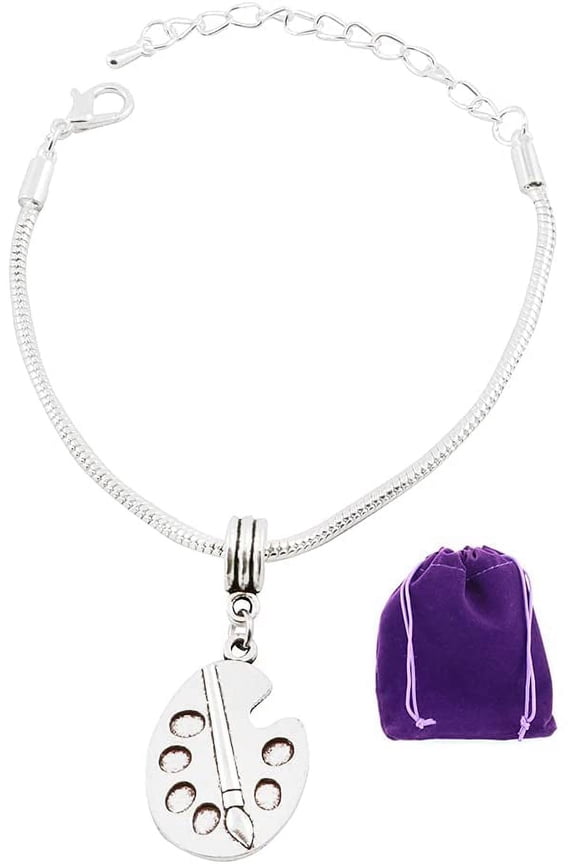 Painter Palette Snake Chain Charm Bracelet