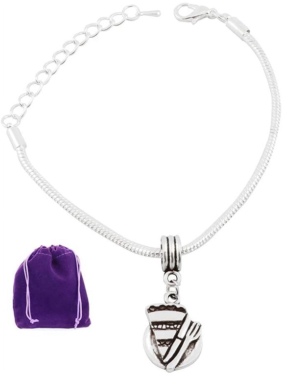 Pie Slice of Pie Snake Chain Charm Bracelet