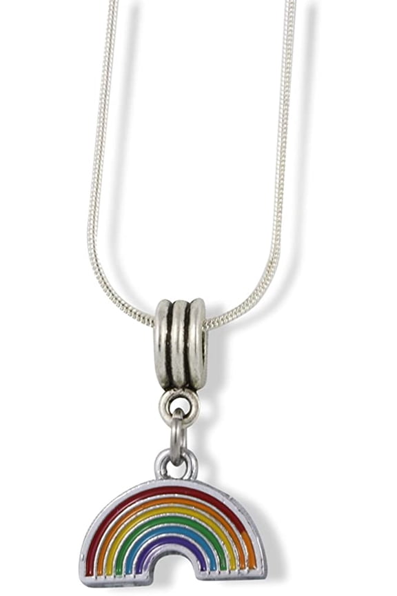 Rainbow Charm Snake Chain Necklace