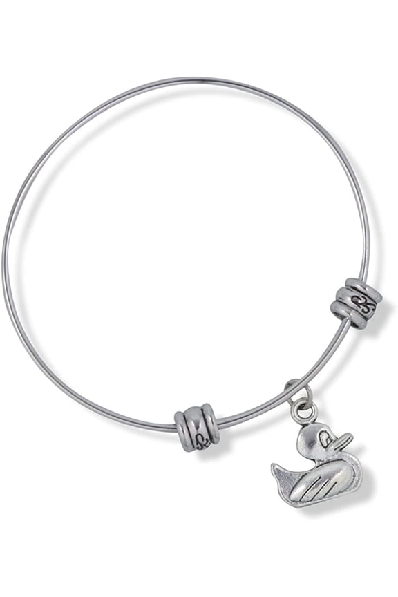 Emerald Park Jewelry Rubber Ducky Toy Duck for Bathtub Fancy Charm Bangle