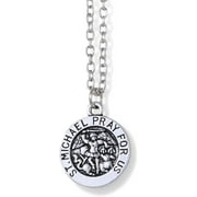 Emerald Park Jewelry Saint Michael Necklace | Small Pray for Us St Michael Charm Chain Necklace