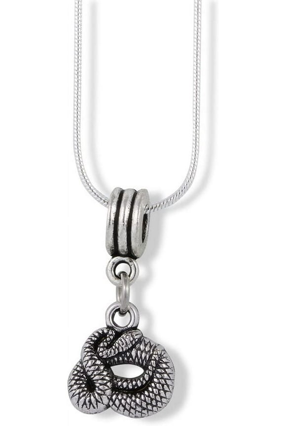 Snake Coiled Charm Snake Chain Necklace