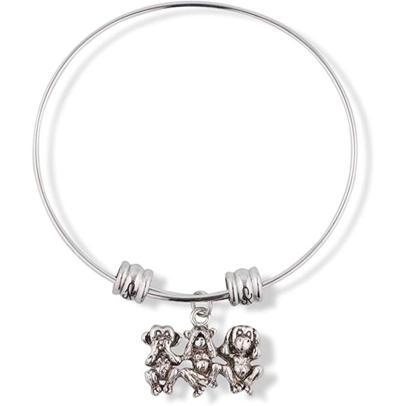Speak no Evil See no Evil Hear no Evil Fancy Charm Bangle