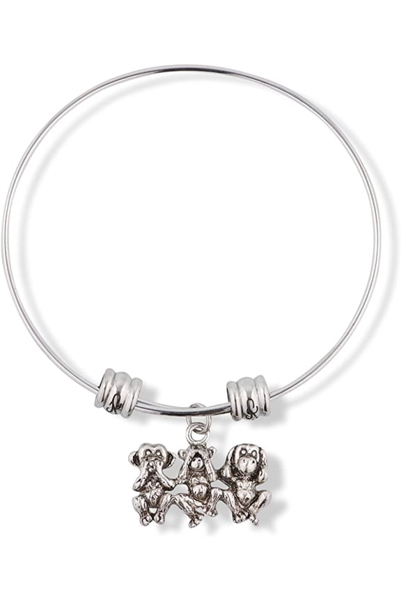 Speak no Evil See no Evil Hear no Evil Fancy Charm Bangle