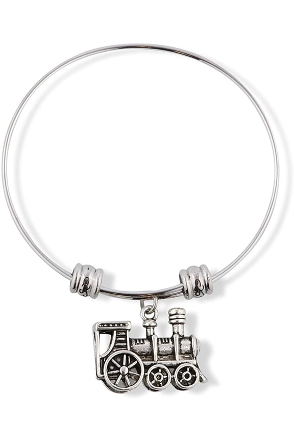 Steam Engine Train Fancy Charm Bangle