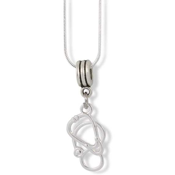 Emerald Park Jewelry Stethoscope Charm Snake Chain Necklace