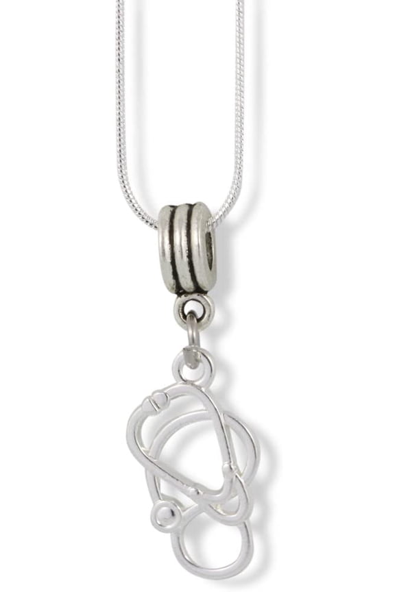 Stethoscope Charm Snake Chain Necklace