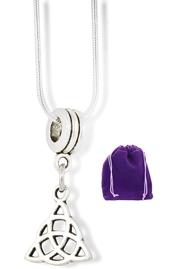 Triquetra Symbol Charm Snake Chain Necklace