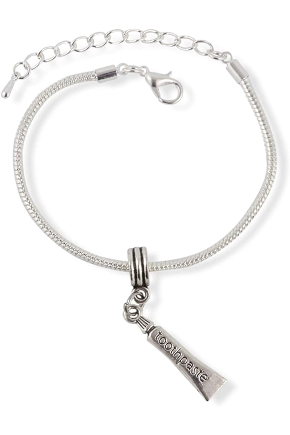 Tube of Toothpaste Snake Chain Charm Bracelet