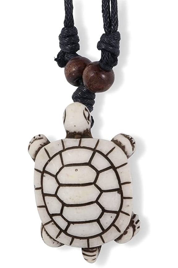 Turtle Painted Shell Snake Chain Charm Necklace
