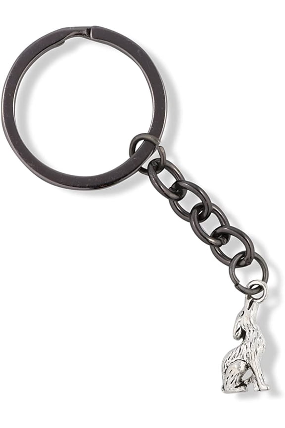 Wolf Howling 3D Charm Keychain